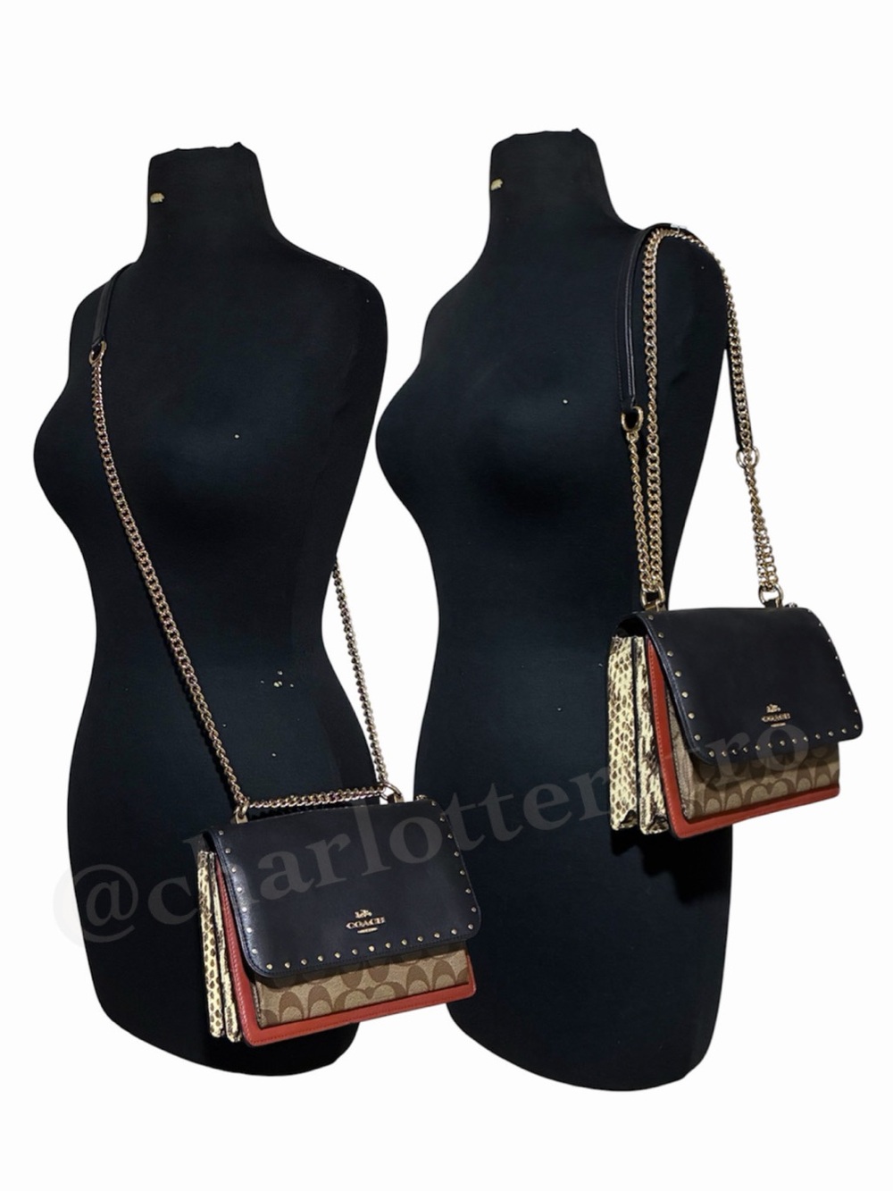 Coach • KLARE Crossbody Bag In Signature Canvas w Rivets Leather Purse 90400 - Picture 2 of 13
